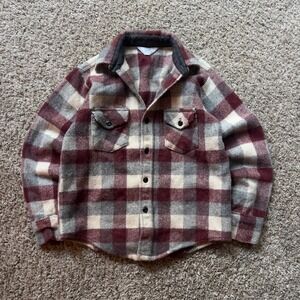 Vintage Frostproof Wool Flannel Shirt  Made in USA Plaid 1960s 1970s